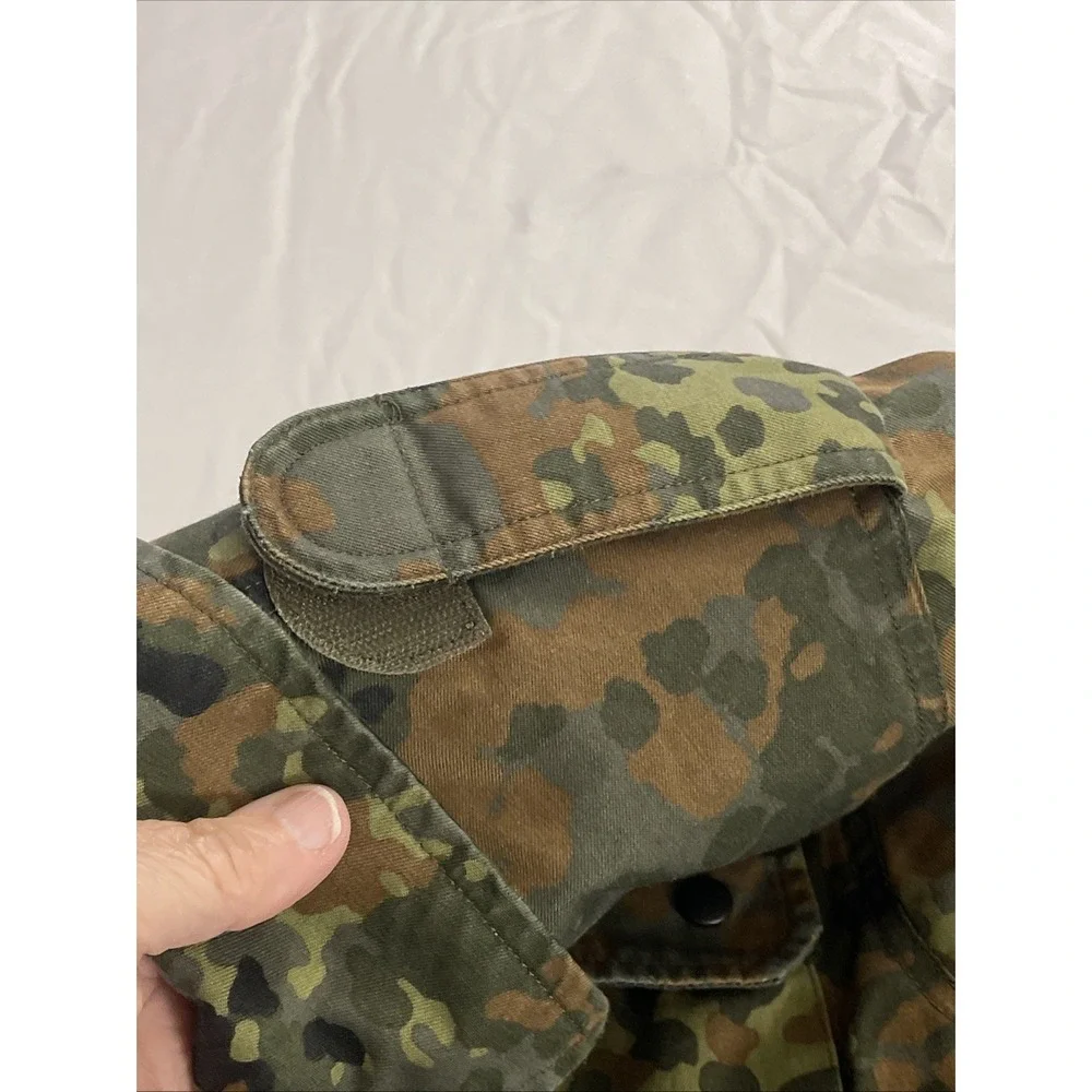 German Bundeswehr Flecktarn Camo Shirt Zip And Snap Closer‎ Long Sleeve Unisex